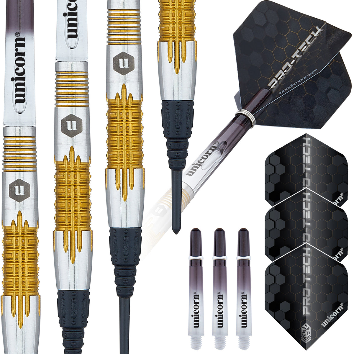 Unicorn Pro-Tech Style 1 Soft Tip Dart Set - 70% Tungsten