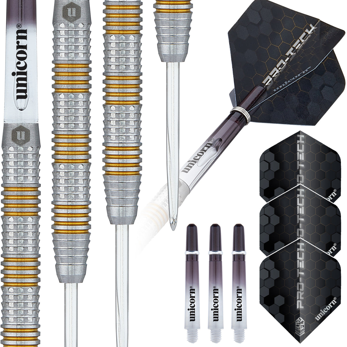 Unicorn Pro-Tech Style 3 Steel Tip Dart Set - 90% Tungsten