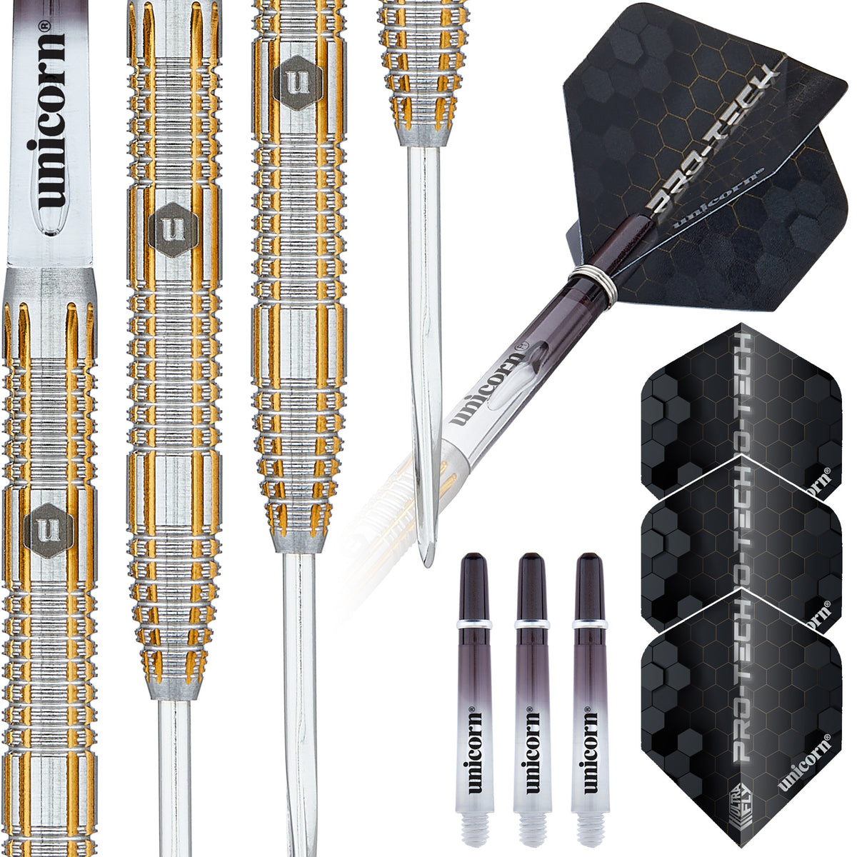 Unicorn Pro-Tech Style 4 Steel Tip Dart Set - 90% Tungsten