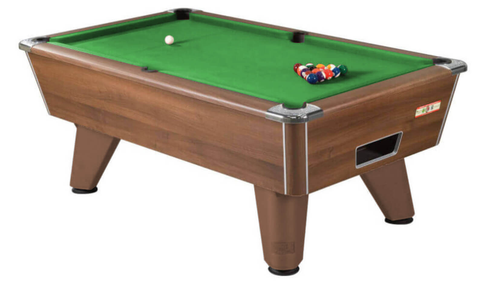 Supreme Winner Mechanical Coin Mechanism Slate Bed Pool Table - Walnut