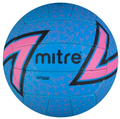 Mitre B1253  Attack Netball Blue/Pink - Size 5