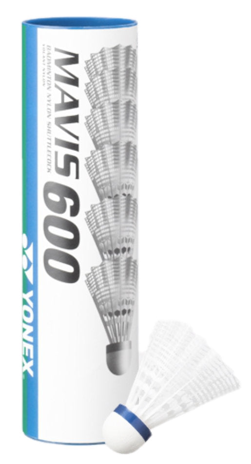 Yonex Mavis 600 White Shuttles - Medium (Blue) Speed