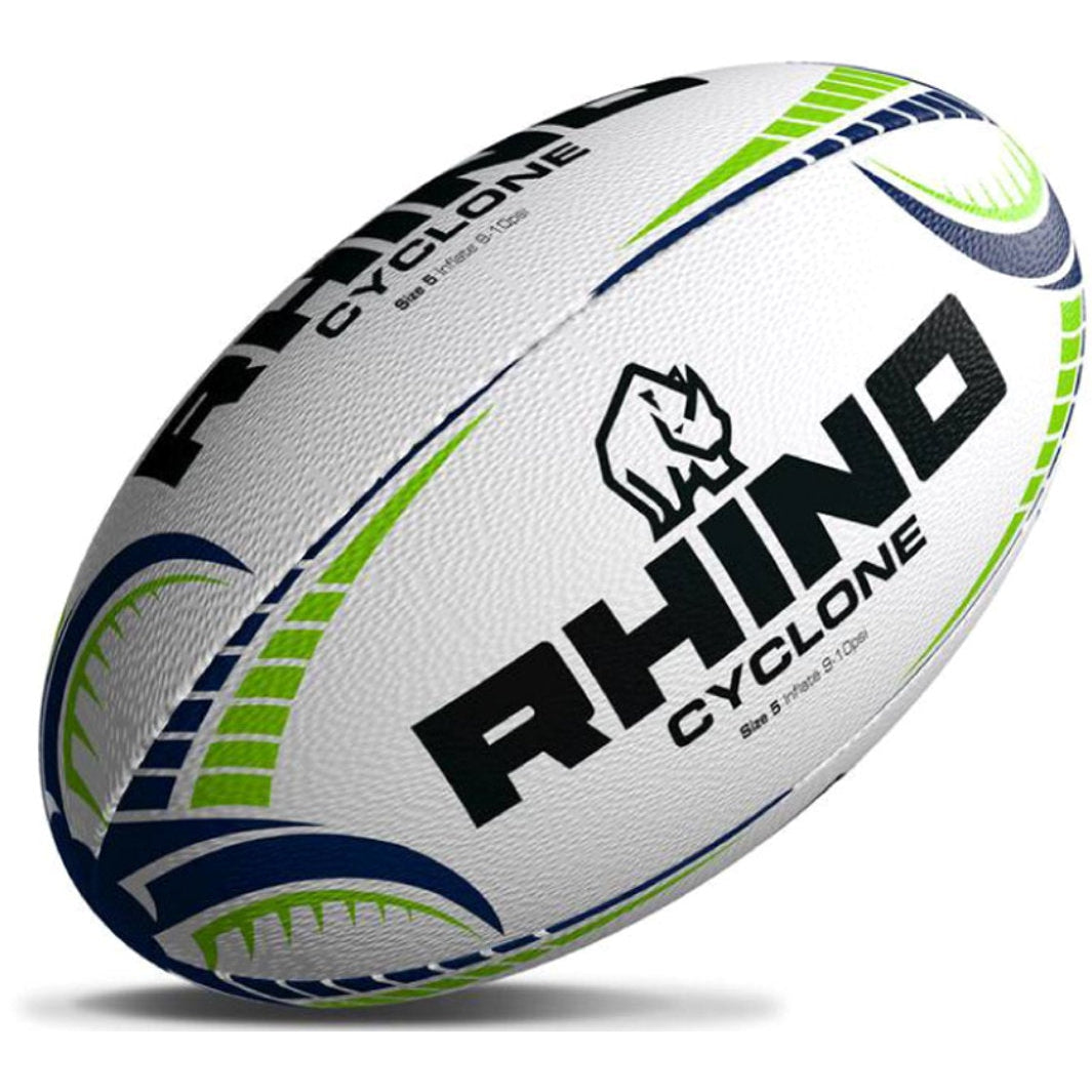 Rhino Rugby Ball Cyclone White - Size 5