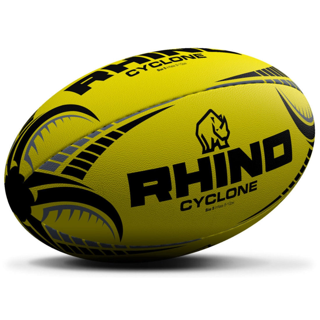 Rhino Rugby Ball Cyclone Yellow - Size 5